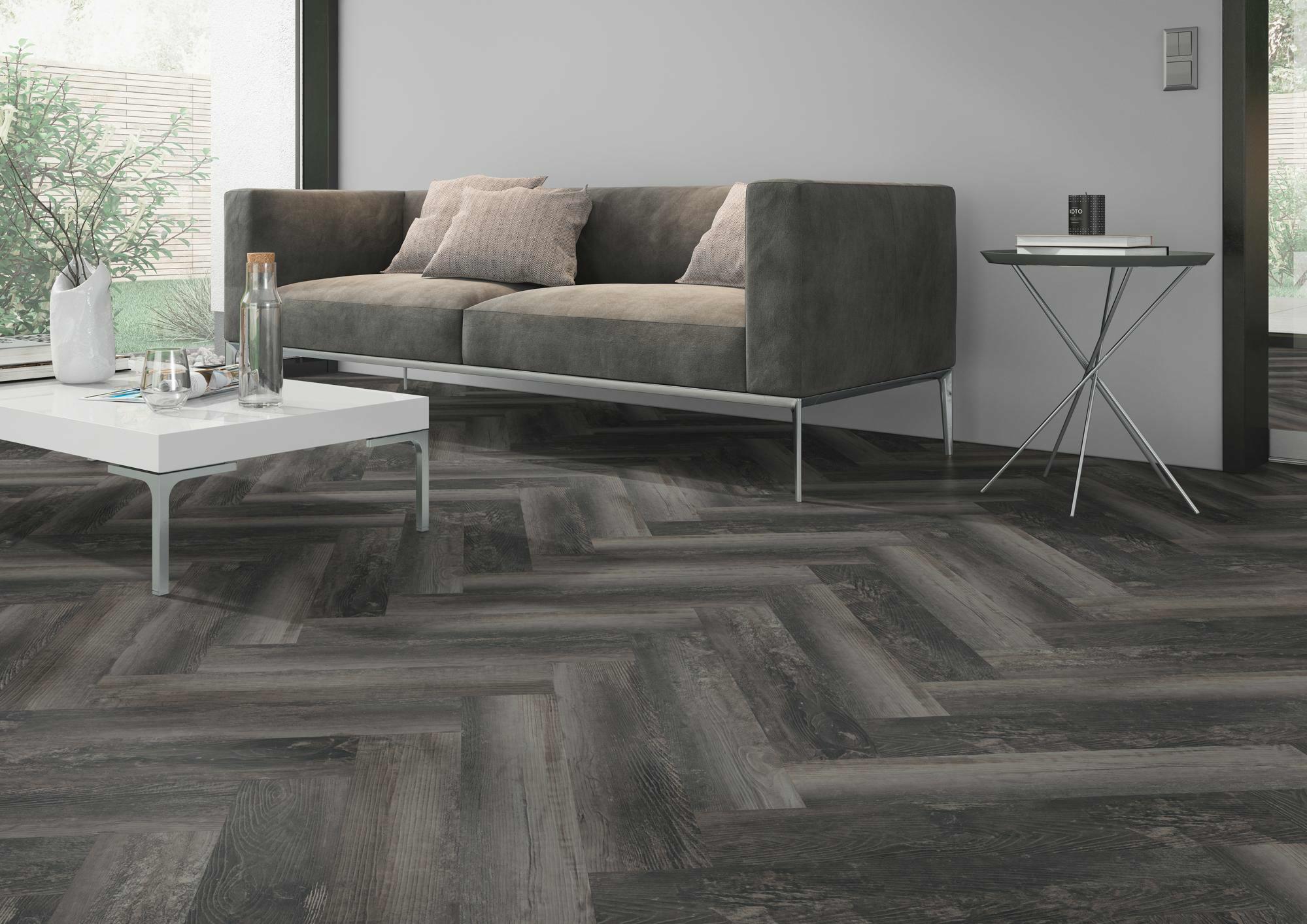 OneFlor LVT kalasabaparkett Smoked Pine Black