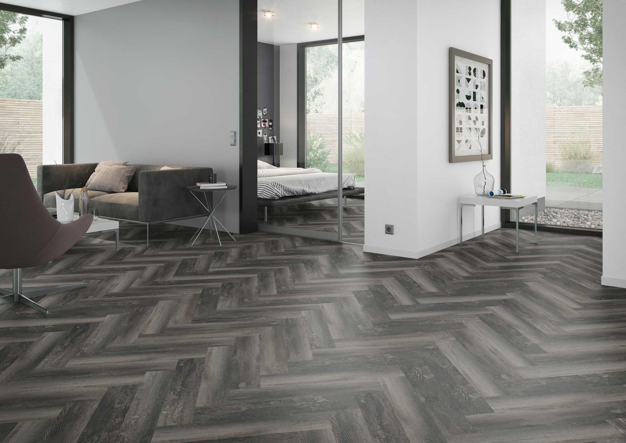 OneFlor LVT kalasabaparkett Smoked Pine Black