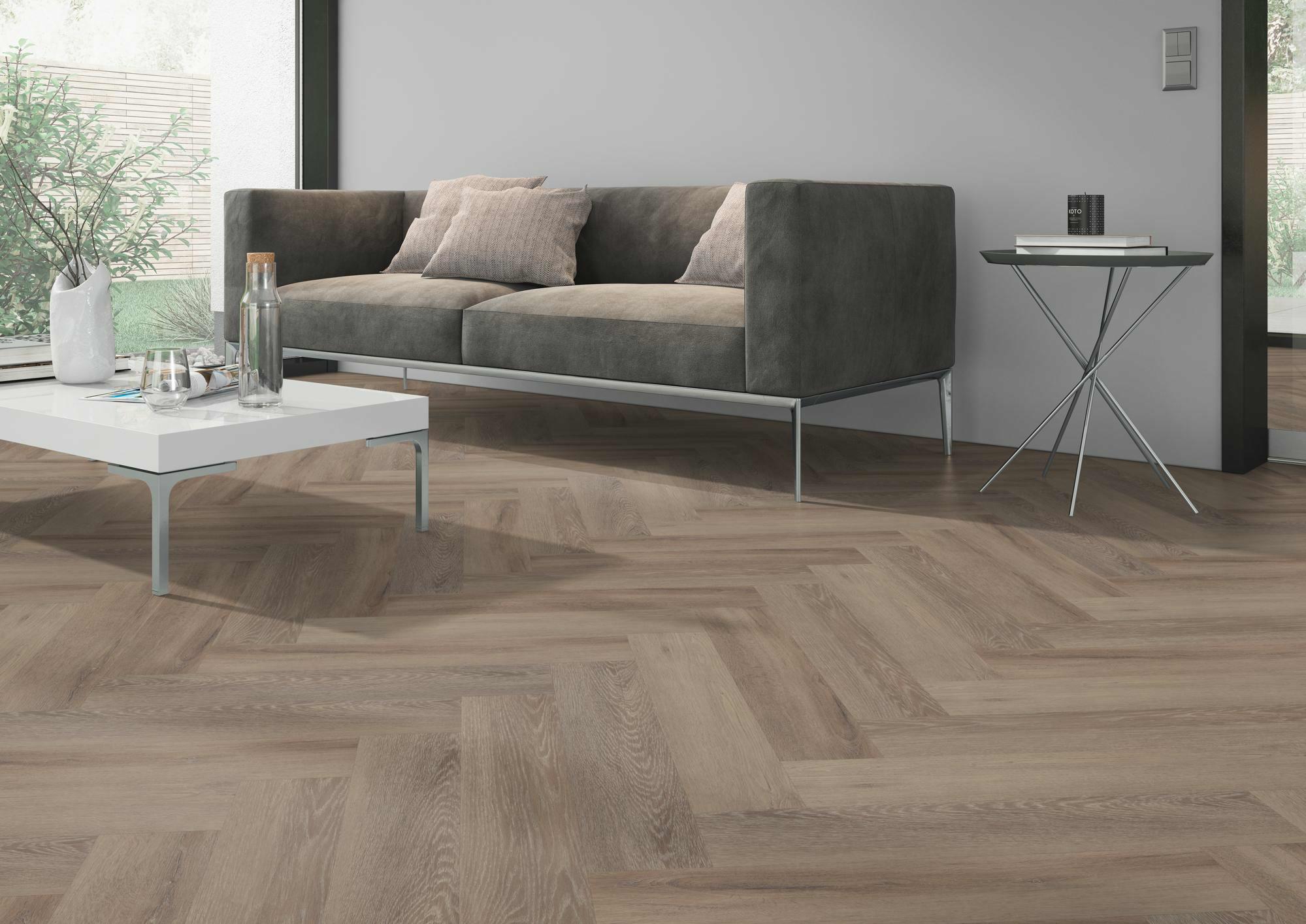 OneFlor LVT kalasabaparkett Cerused Oak Dark Natural