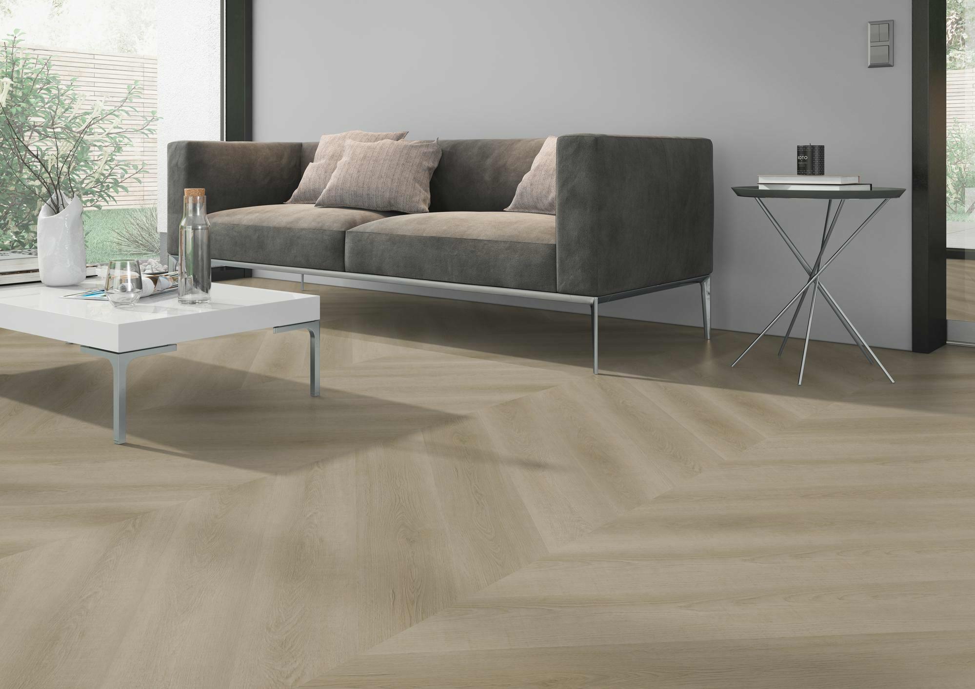 OneFlor Chevron prantsuse kalasaba LVT Raw Oak Light Natural