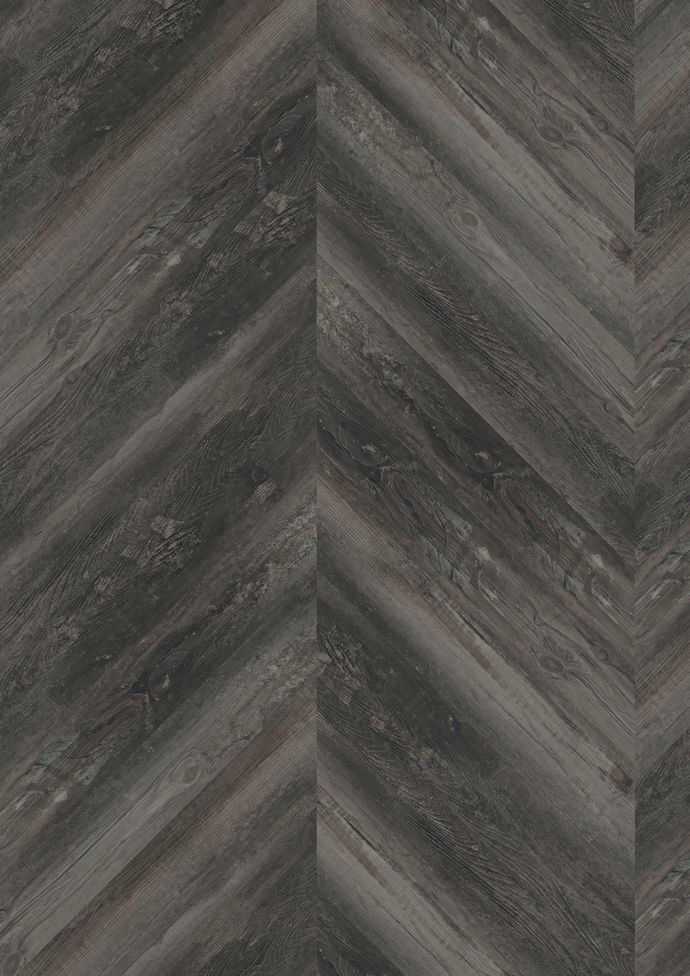 OneFlor Chevron prantsuse kalasaba LVT Smoked Pine Black