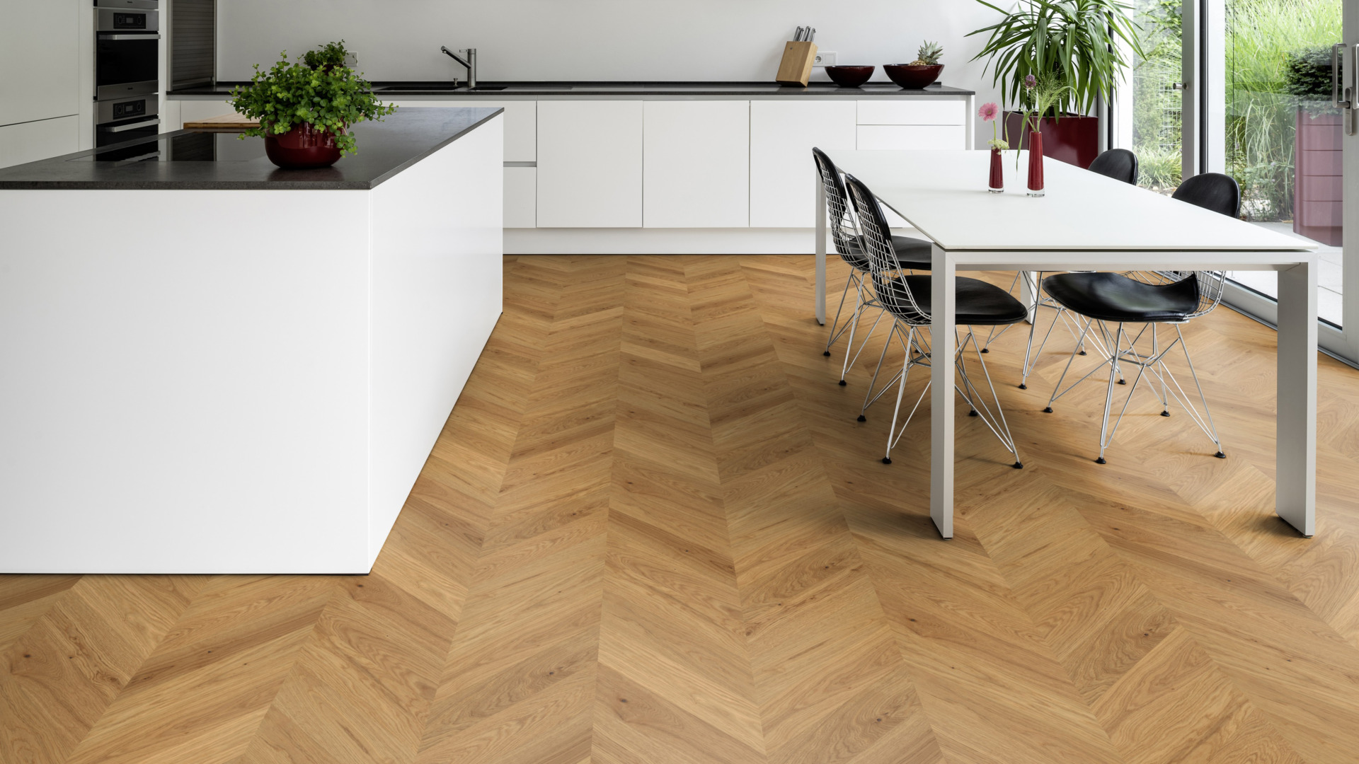 Ter Hürne prantsuse kalasabaparkett Chevron õlitatud harjatud