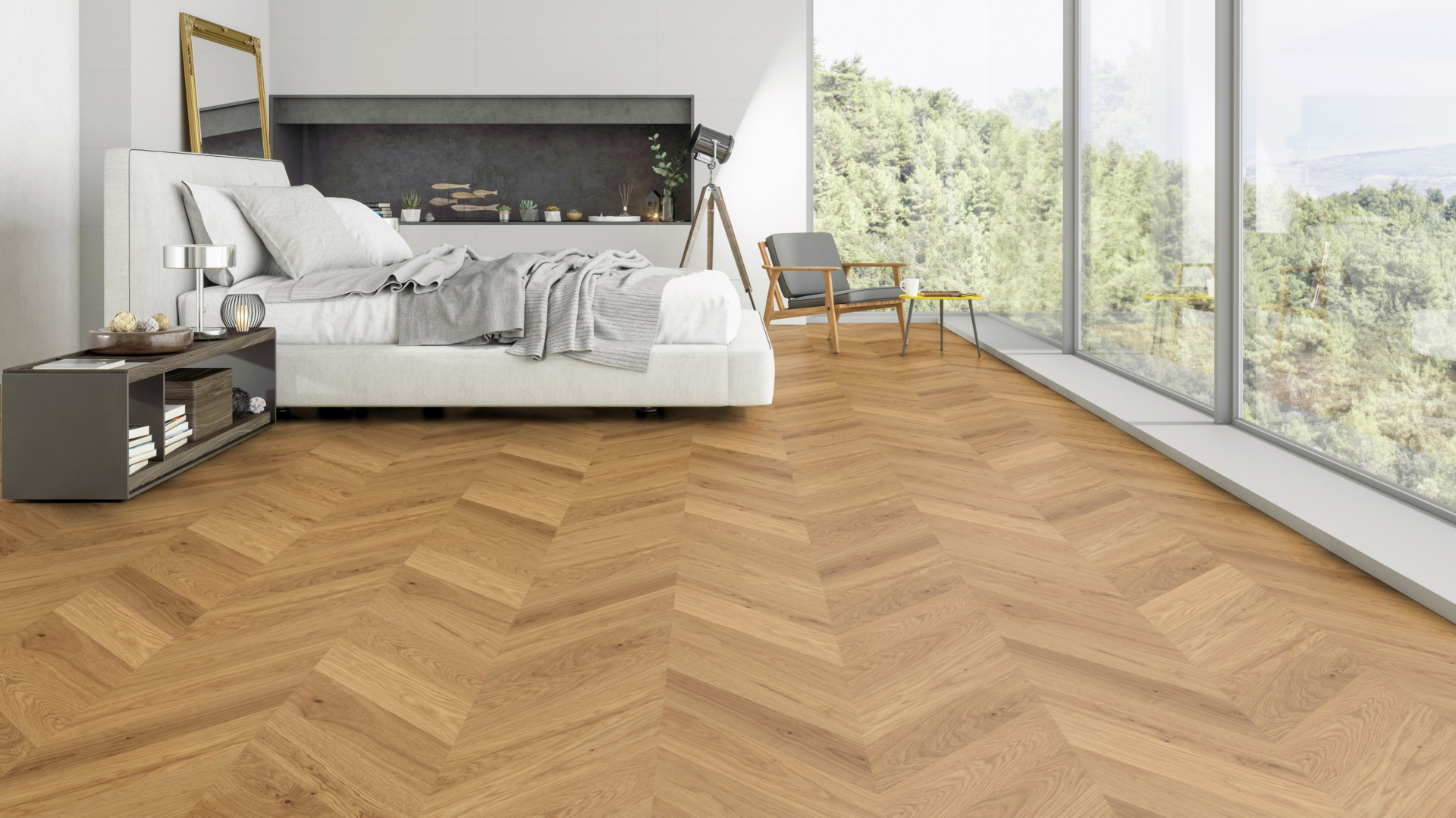 Ter Hürne prantsuse kalasabaparkett Chevron õlitatud harjatud