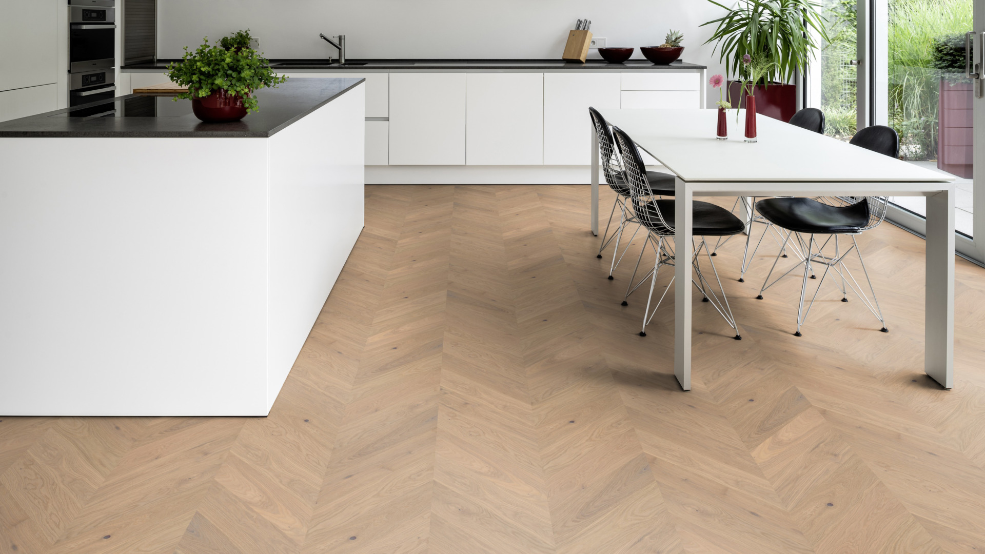 Ter Hürne prantsuse kalasabaparkett Chevron õlitatud harjatud