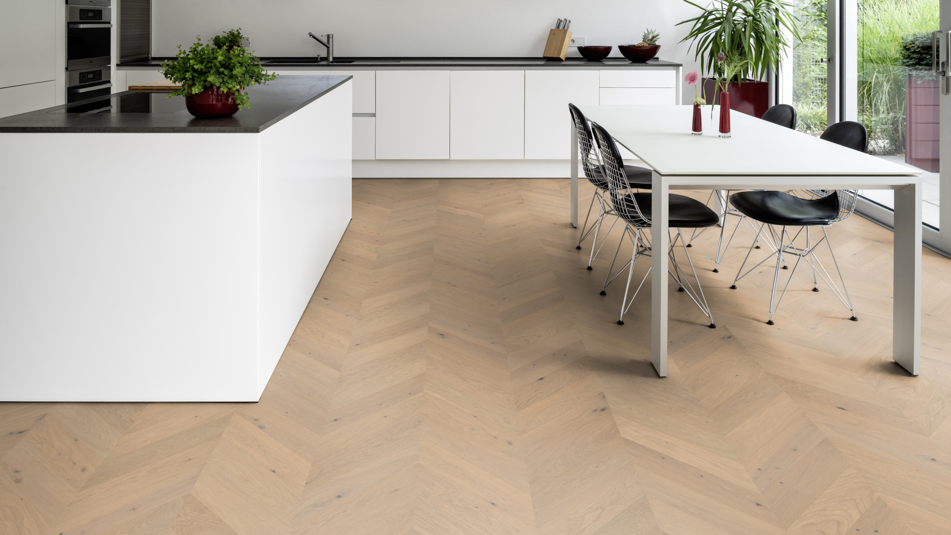 Ter Hürne prantsuse kalasabaparkett Chevron õlitatud harjatud