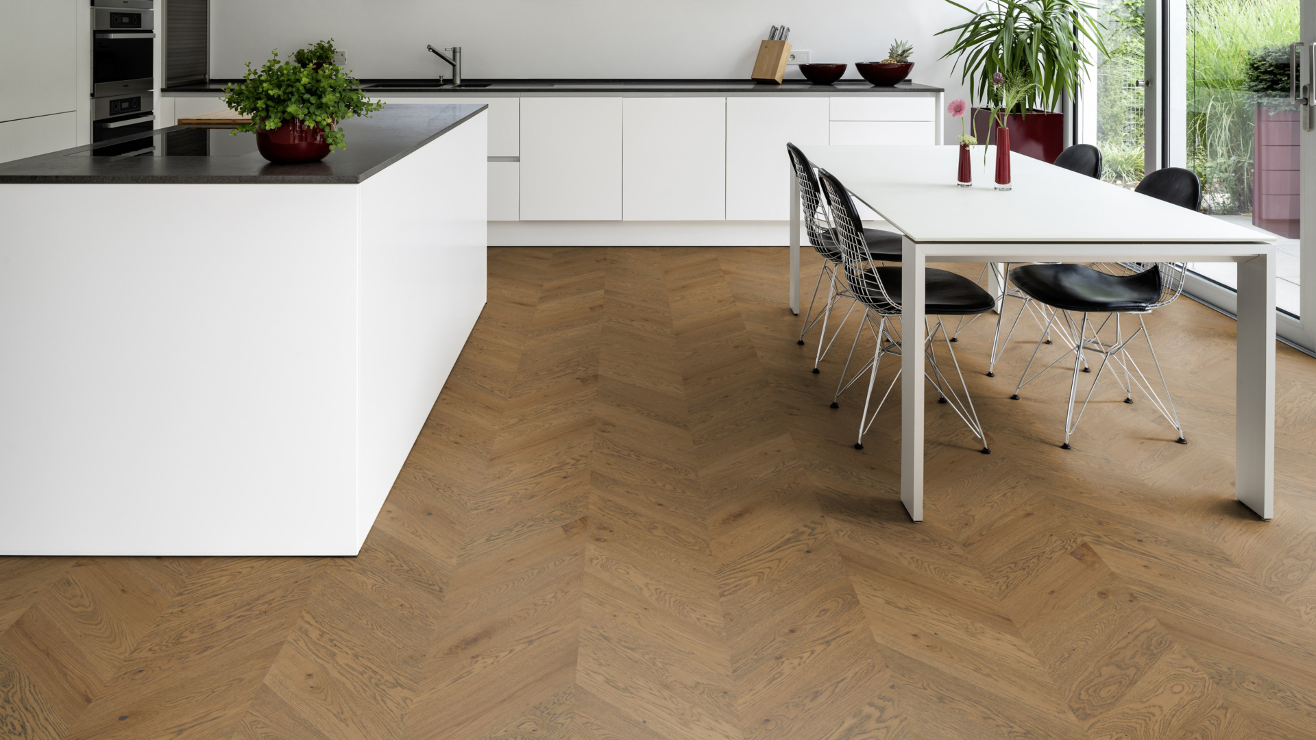 Ter Hürne prantsuse kalasabaparkett Chevron õlitatud harjatud