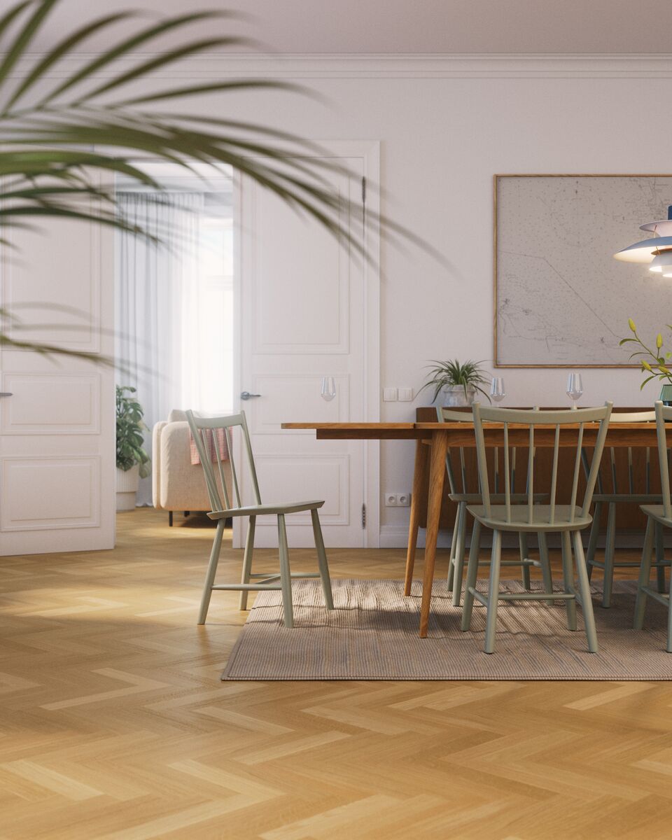 Bjelin kõvendatud kalasabaparkett klassikaline