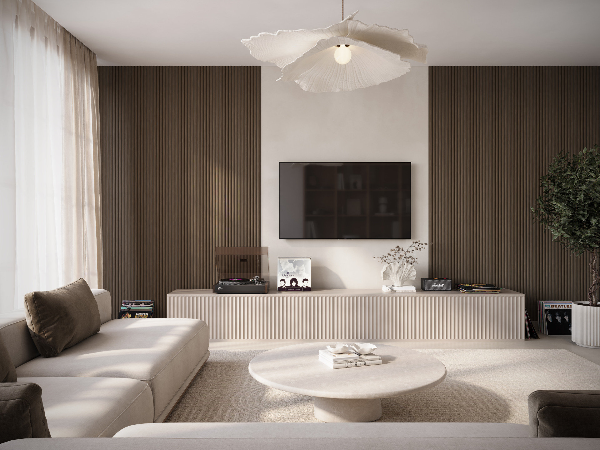 Dekoratiivne seinapaneel laineline Maestro Latt suitsu pähkel