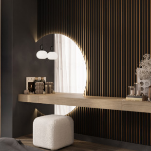 Dekoratiivne seinapaneel Lagoon must kuldsel taustal