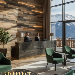 seinapaneel vanast puidust 3d efektiga