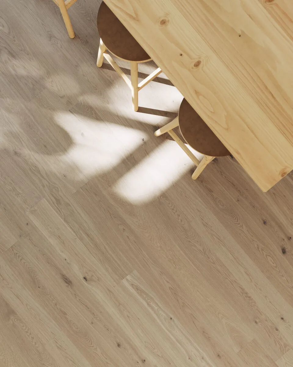 Bjelin kõvendatud puitpõrand Misty White