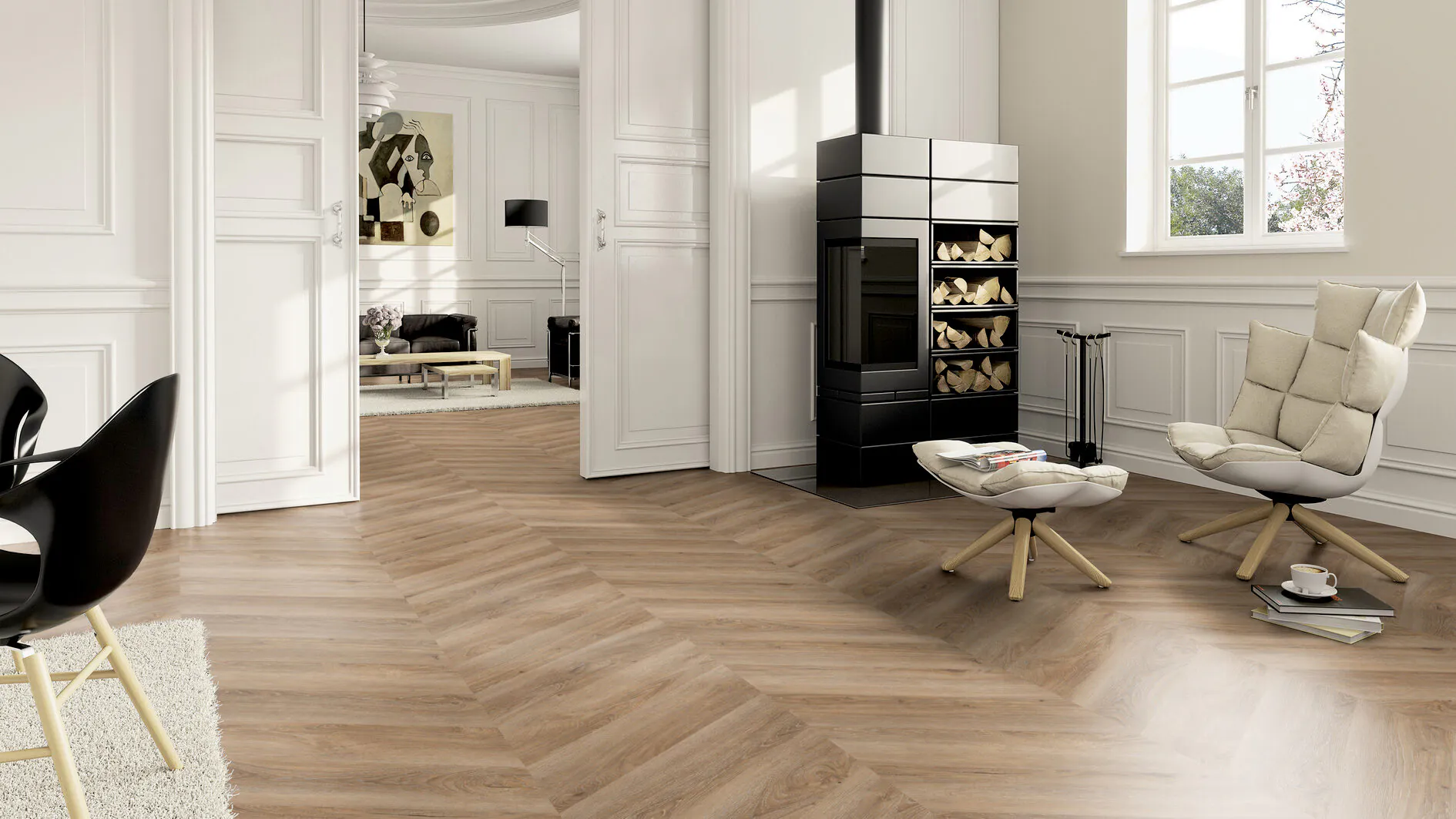 LVT prantsuse kalasaba Chevron tamm Malaga