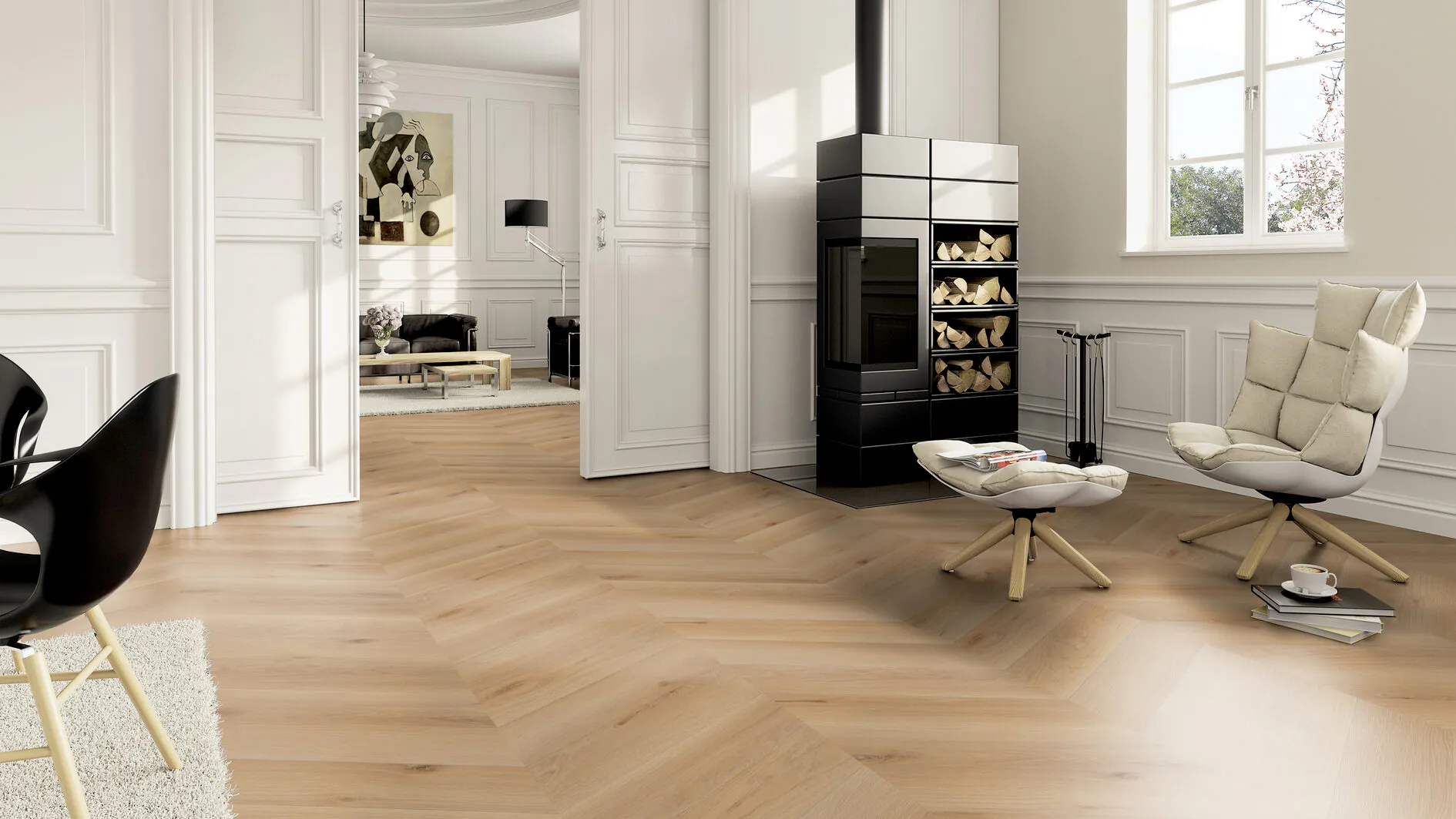 LVT prantsuse kalasaba Chevron tamm Rotterdam