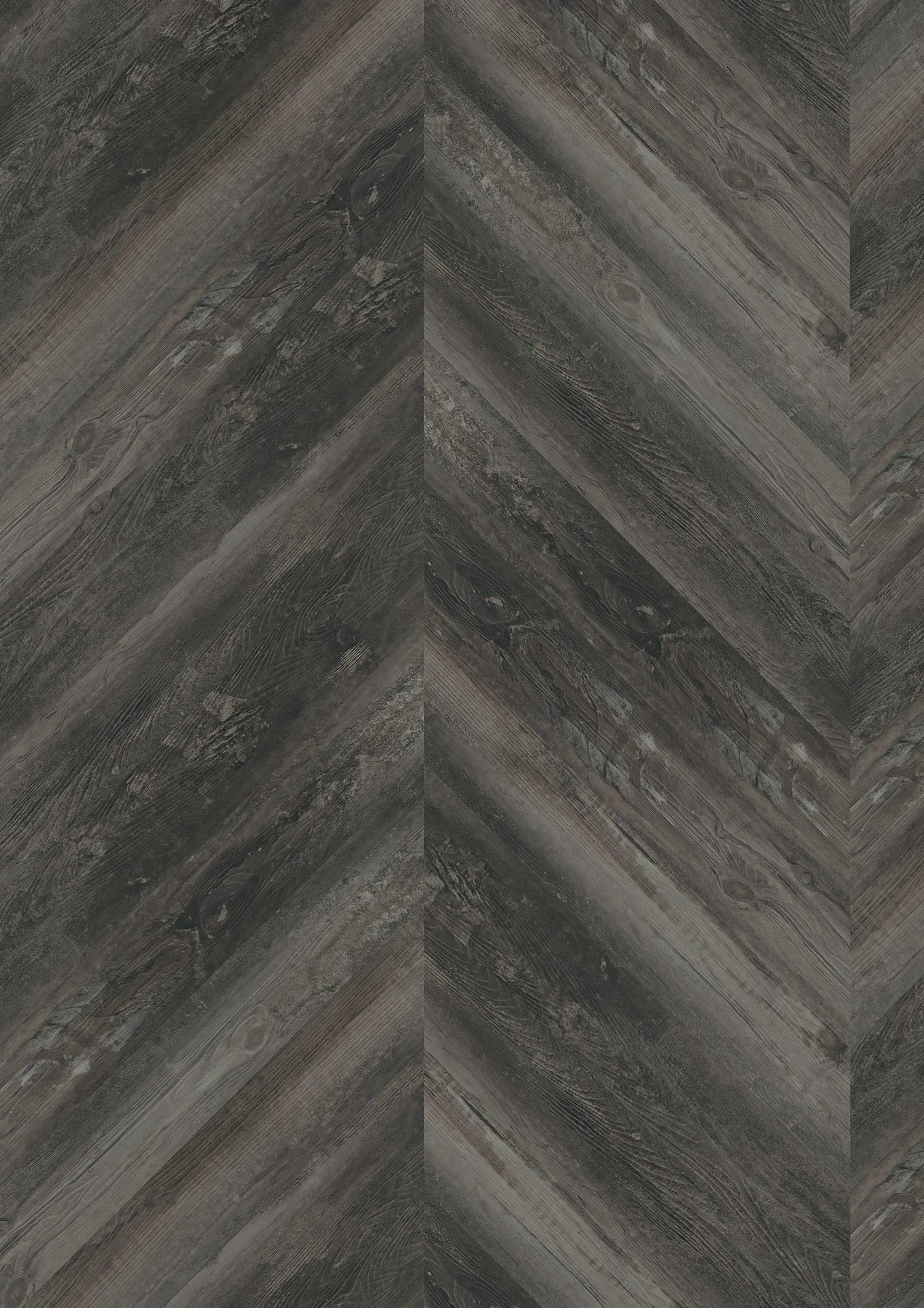 OneFlor Chevron prantsuse kalasaba LVT Smoked Pine Black