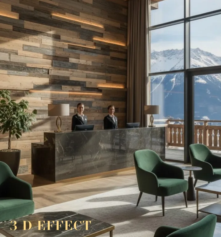 seinapaneel vanast puidust 3d efektiga